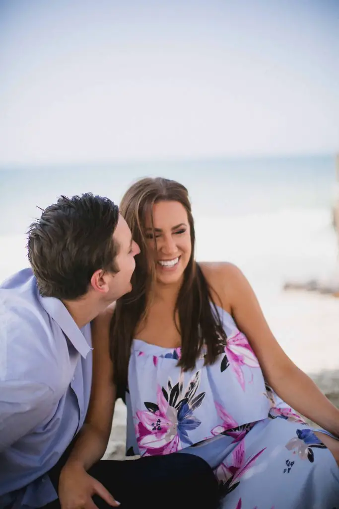 Couple laughing during their photo shoot